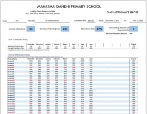 School Attendance Register and Report - Free Excel Spreadsheet