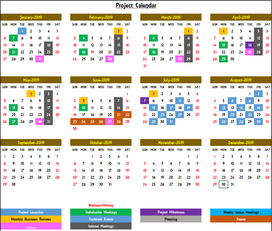 Calendar In Excel Template from indzara.com