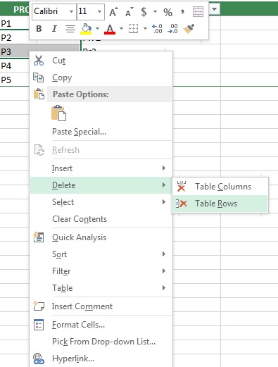 Retail Inventory and Sales Manager - Excel Template - Delete Rows in Table