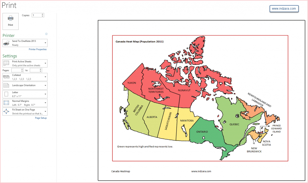Print Canada Map - Canada Heat Map Excel Template