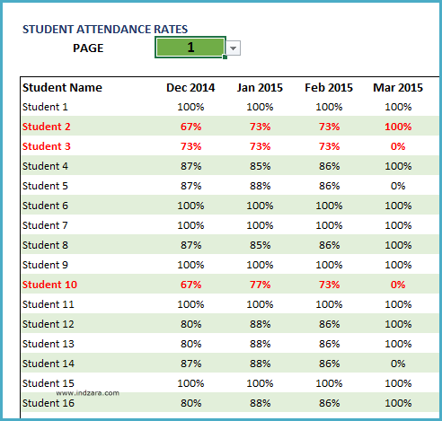 Student Attendance Register Excel Template