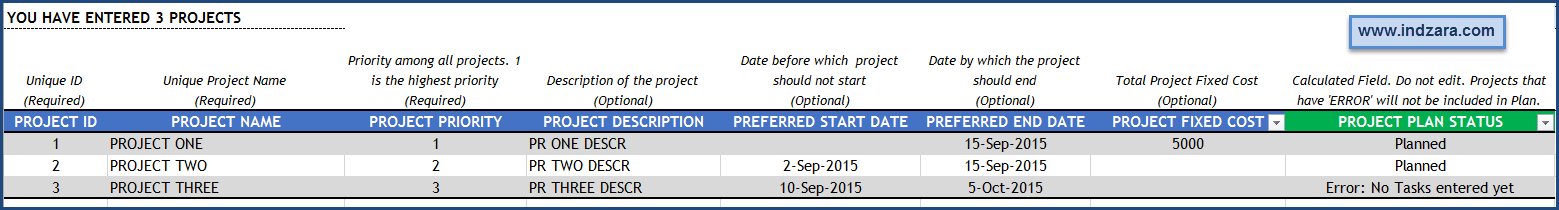 Project Planner (Advanced) Excel Template – Projects