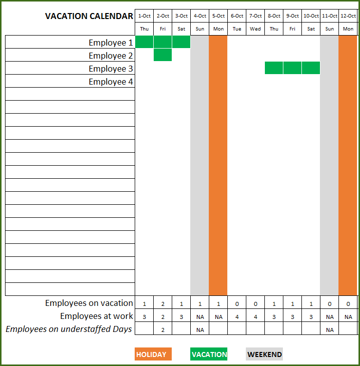 calendar excel 2015