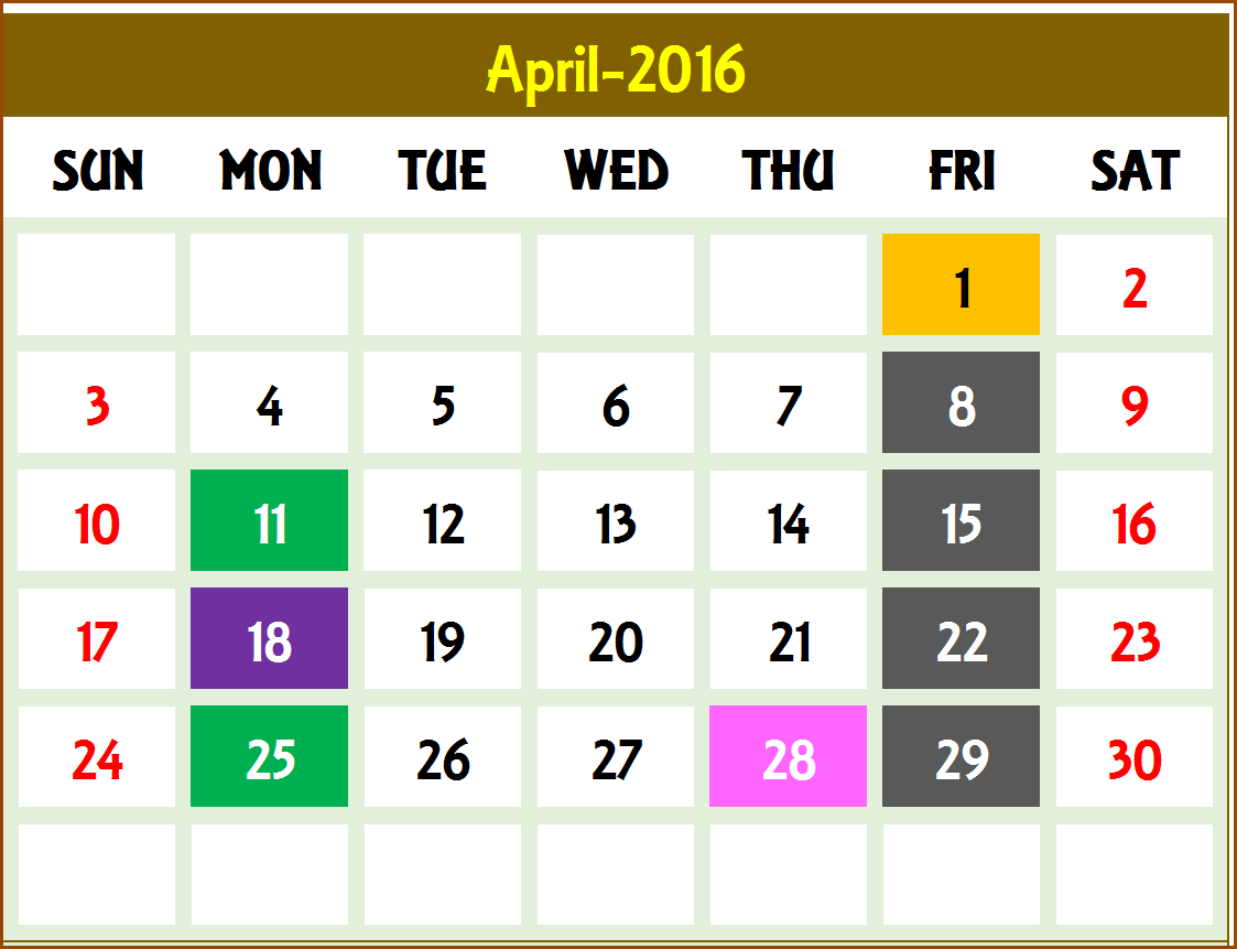 Event Calendar Maker – Excel Template – Monthly Design