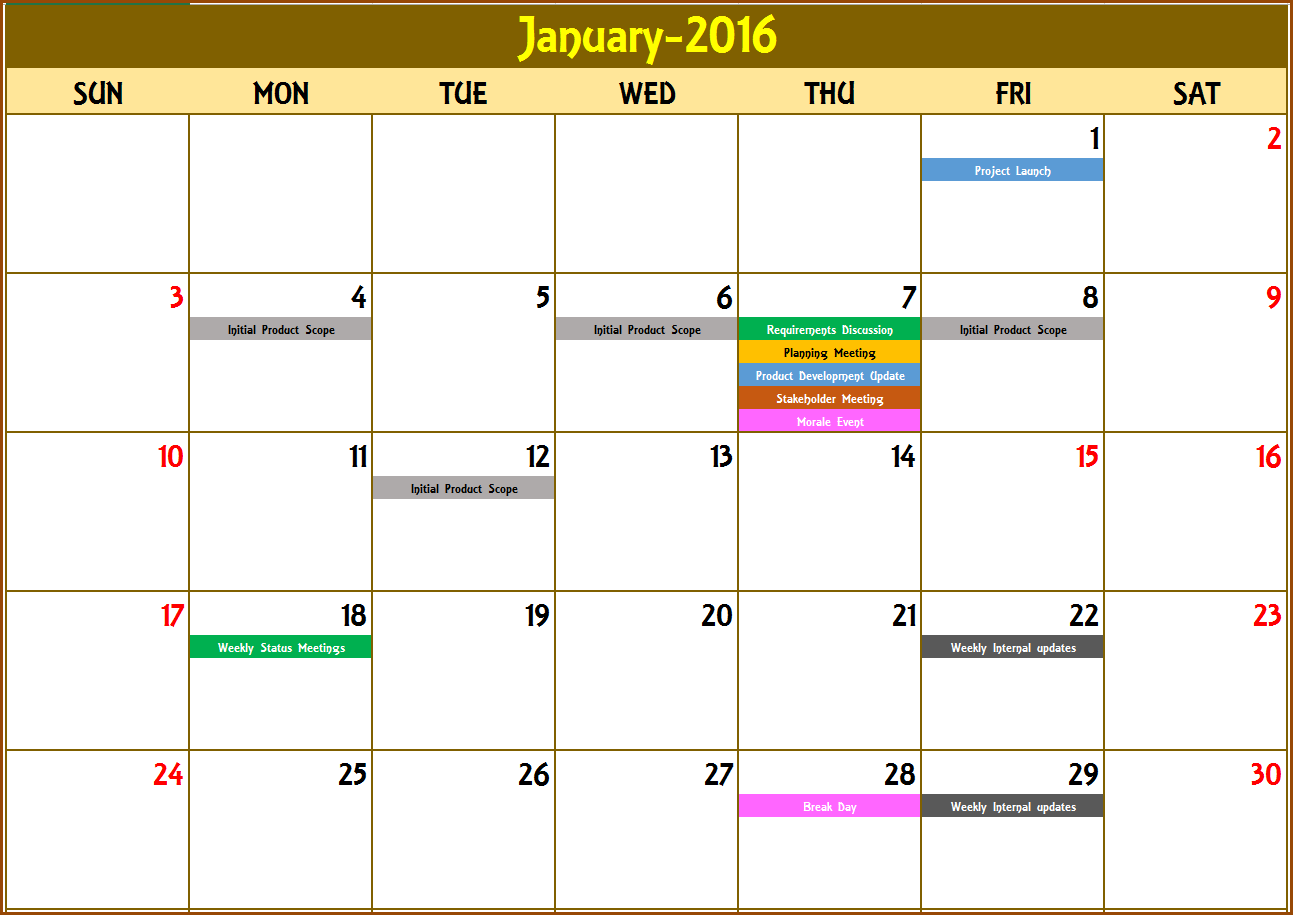 How To Make Event Calendar In Excel