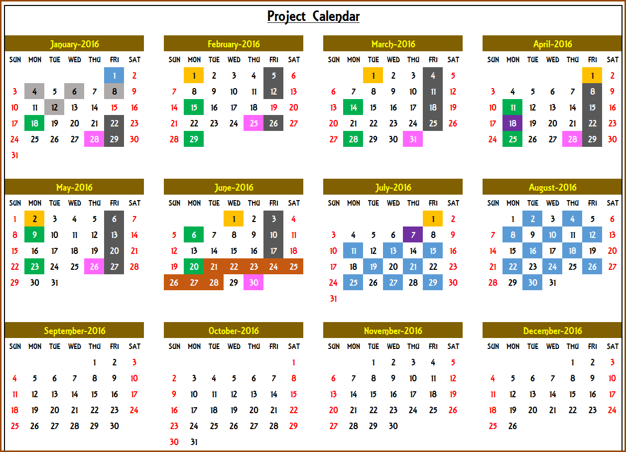 Excel Calendar Template - Excel Calendar 2018, 2019 or any ...