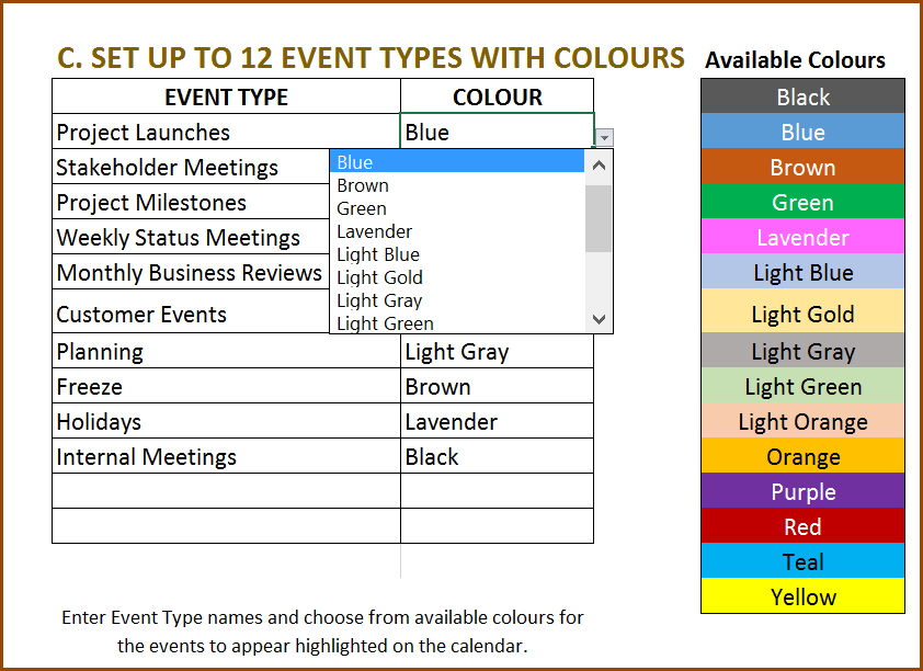 excel calendar template customized calendar 2022 or any year