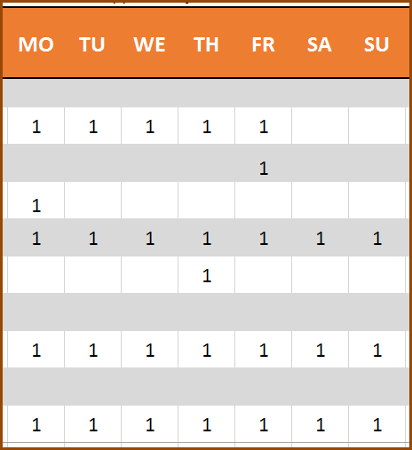 Event Calendar Maker – Excel Template – Weekdays