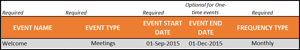 Event Calendar Maker Excel Template - Event End is before the Calendar Start