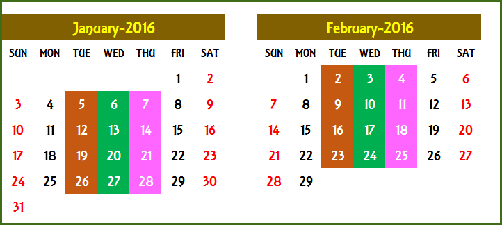 Event Calendar Maker - Excel Template - Filter One Event Type - Calendar