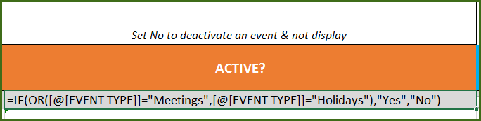 Event Calendar Maker - Excel Template - Display more than one event type