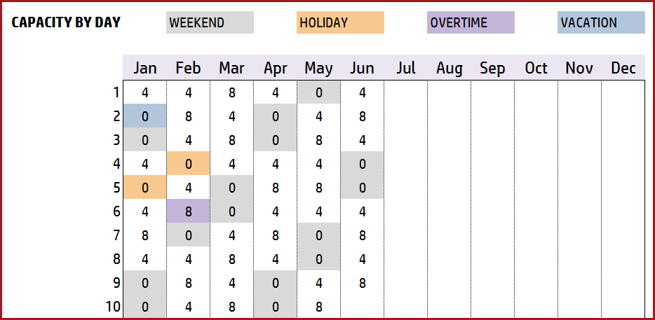 excel planner