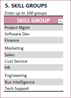 Settings - Skill Groups
