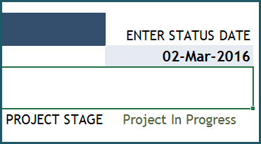 Project Manager Excel Template – Project Report - Status Date