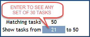 Gantt Chart - Choose any set of 30 Tasks