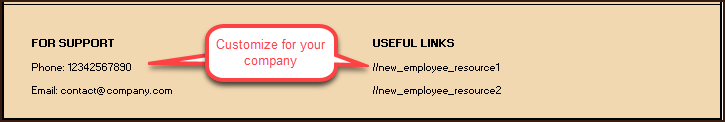 New Employee Checklist – Customize Footer
