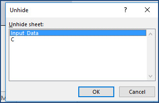 Select Input Data Sheet