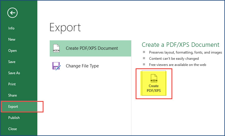 Export to PDF Menu Option