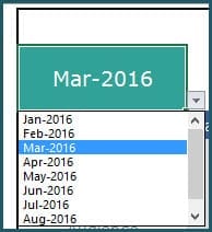 Choose Month from drop down to update Dashboard
