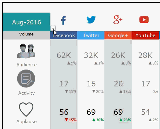 Social Media Dashboard - Monthly - Excel Template - Animated Demo