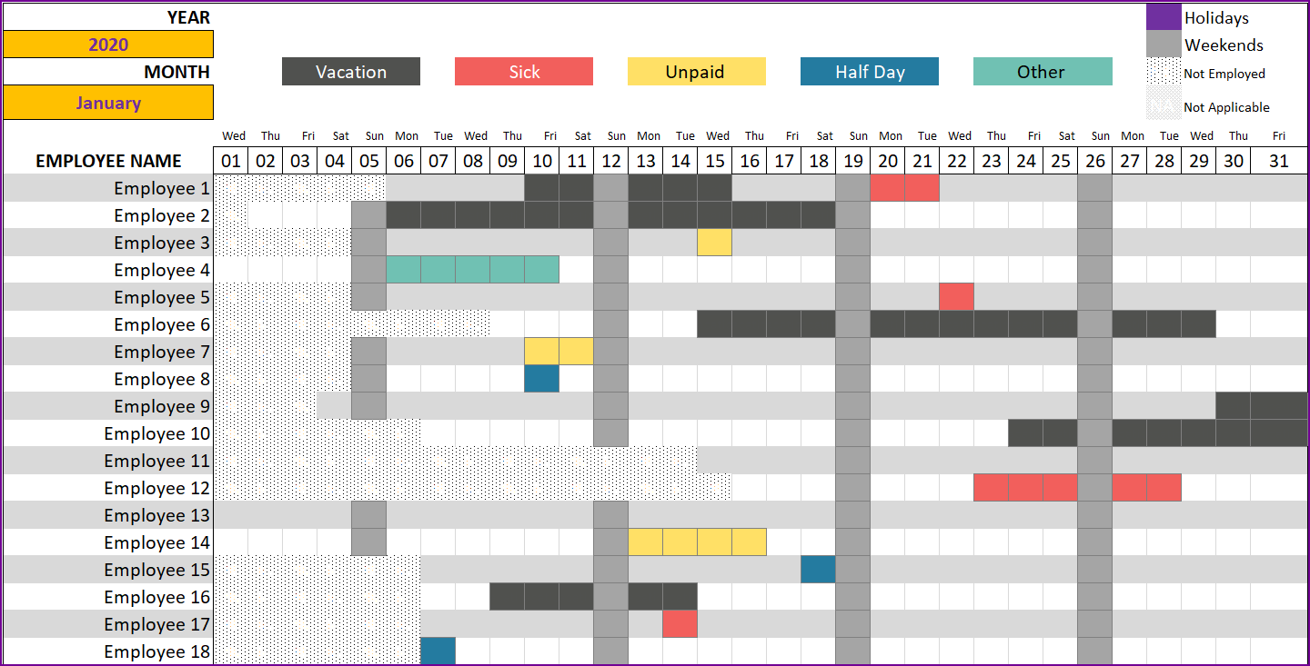 Free Excel 2016 Calendar Template from indzara.com