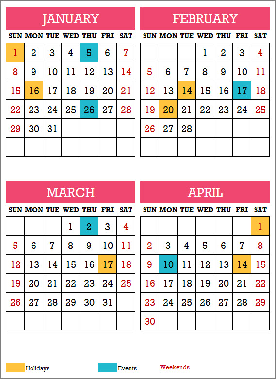 2017 Calendar Design 12 - 3 Pages