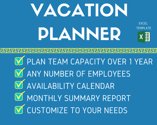Team Vacation Planner - Excel Template - with more features