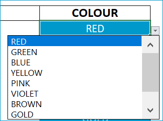 Change colors from the drop down from 10 options