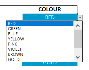 Change colors from the drop down from 10 options