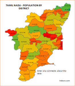 Tamil Nadu Heat Map by District - Free Excel Template - INDZARA