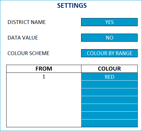 Single Color Map - Settings - Color by Range