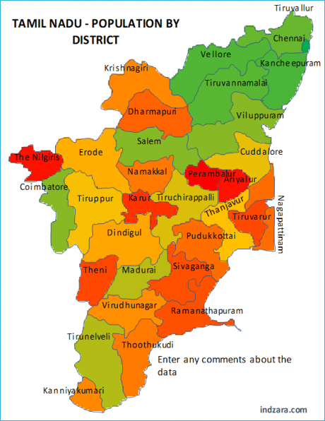 TamilNadu Population By District Heat Map Excel Template Gradient 1 460x596 