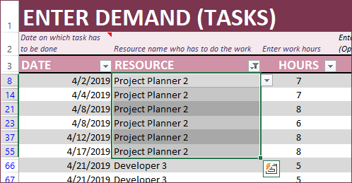 Assign tasks from Developer 3 to Project Planner 2