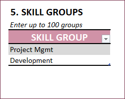 Enter Settings - Skill Group List