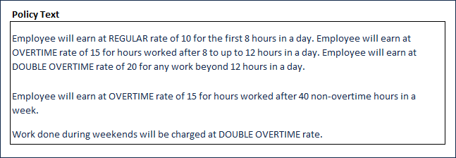 Employee Pay Calculation - Overtime and Pay Rate - Policy Text