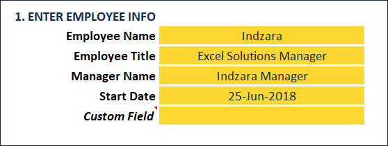 Settings - Enter Employee Information - Timesheet Template