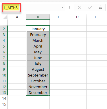 Create a list of Month names