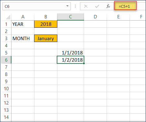 Formula for second date of Month