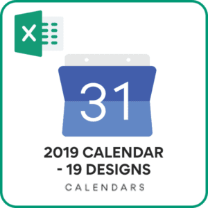 2019 Calendar Excel Template