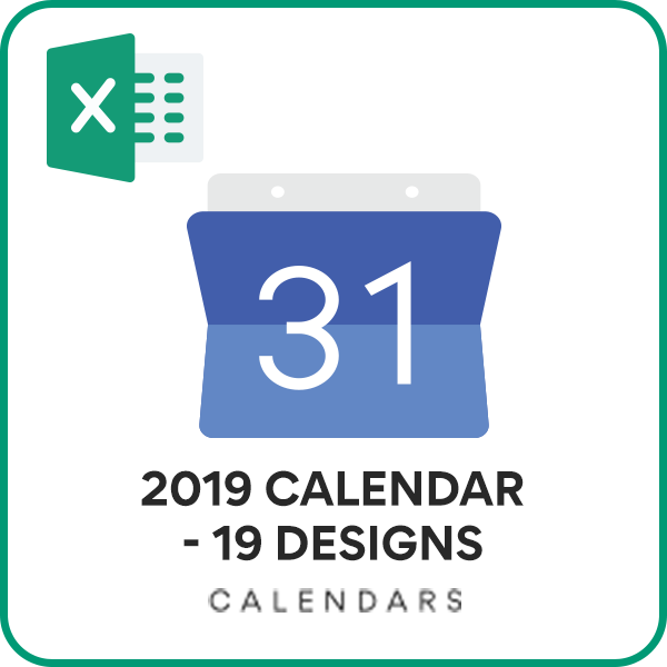 2019 Calendar Excel Template