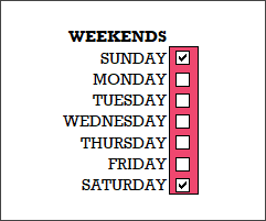 Settings - Choose Weekend Days