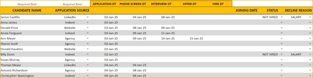 Recruitment Tracker 2024: Applicant Data