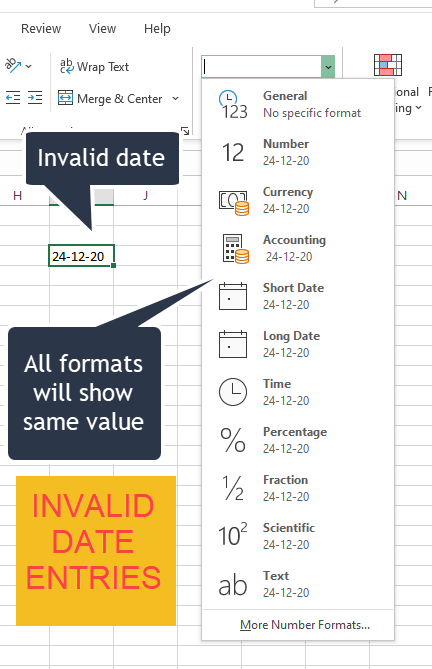 Invalid Date Entries