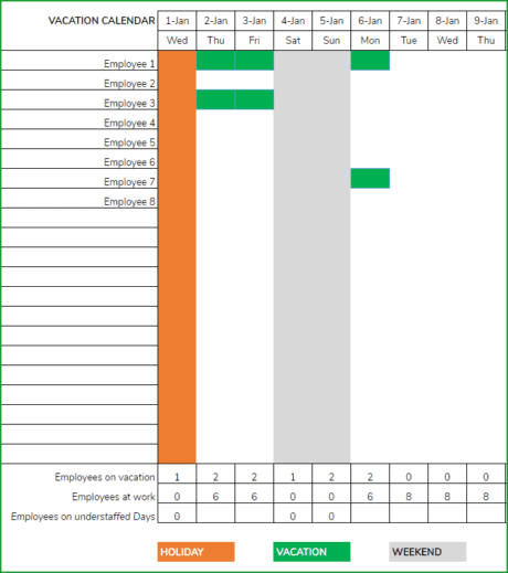 2023 Employee Vacation Planner - Free Google Sheets Template