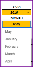 Choose Month for Vacation Tracker Dashboard