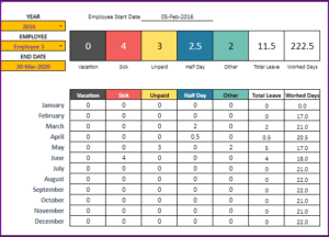 Employee Leave Tracker Google Sheets Template 2023 - Vacation Tracker