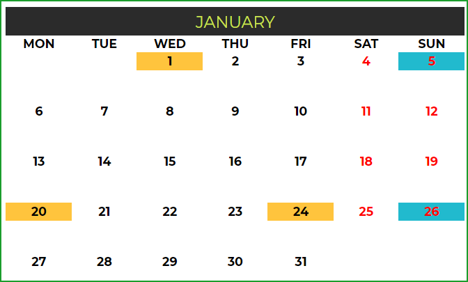 Google Sheets Calendar 2020 Free Google Sheet Template