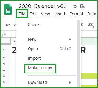 How to make a copy of Google Sheet