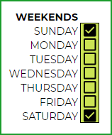 Choose Weekends