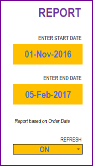Enter Start and End Date for Report